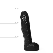 All Black realistični dildo 29 cm, črn