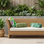 vidaXL Blazina 2 kos HEERLEN Vzorec listja O 15 x 40 cm Poliester