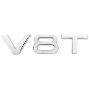Audi Samolepilni emblem AUDI V8T značka 8,4x1,9 cm srebrna, (21215301)