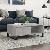 VIDAXL Klubska mizica betonsko siva 90x60x35 cm inženirski l