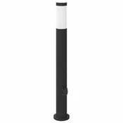 Vidaxl Stebriček z vtičnico 80 cm nerjaveče jeklo IP44