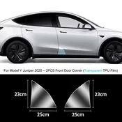 PPF zaščita robov vrat Tesla Model Y Juniper – transparentna TPU folija – Konfiguracija: 2 kosa – Sprednji robovi vrat – PPF TPU