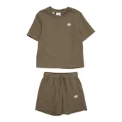 ADIDAS ORIGINALS Komplet LOOSE WAFFLE SHORT T-SHIRT oliva
