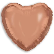 Srce oblike folijski balon – rožnato zlat, 46 cm