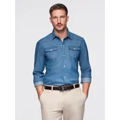 Moška jeans srajca z žepi