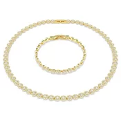Swarovski Luksuzni pozlačen komplet nakita s kristali Angelic 5720506 (zapestnica, ogrlica)