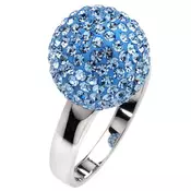 Amore baci kuglica srebrni prsten sa plavim swarovski kristalom ( rc004.12 )