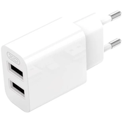 XO Wall charger L109 2x USB-A, cable USB Type-C, 2.4A (white)