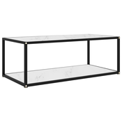 Stolic za kavu bijeli 100 x 50 x 35 cm od kaljenog stakla