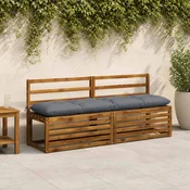 vidaXL Blazina za klop VIANEN 100% poliester Modra 170 x 40 x 12 cm