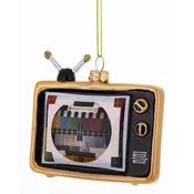 Retro TV kroglica obesek za božično drevo PRL 9x10x3,5