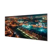 tulup.si Slika na akrilnem steklu Gdansk river noč panorama 125x50 cm 4 obešalnika