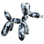 Casa Padrino luxury designer decorative sculpture balloon dog black/gray/white 100 cm - Large decorative figure - XXL decorative sculpture - XXL decorative figure - Luxury XXL figures