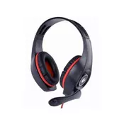 GEMBIRD slušalice s mikrofonom GHS-05-R, igraće, crno-crvene, 1x 4-polni 3,5 mm priključak