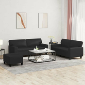 vidaXL vidaXL Sedežna garnitura 3-delna črno umetno usnje, (20924622)