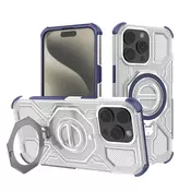 Hibridni ovitek Carbon Shield Pro za iPhone 15 Pro - blue transparent