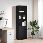 Visoka komoda crni hrast 50x35x180 cm od konstruiranog drva