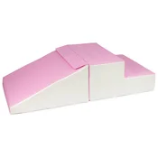 slomart Mini tobogan komplet 2 velikih penastih blokov (barva: bela, roza (pastel))