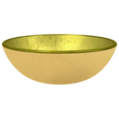 MAISON CHIC Umivalnik - Kopalna umivalnik - Lavabo kaljeno steklo 35x12 cm zlat, (21684593)