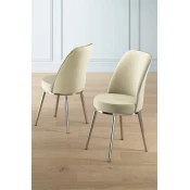 Hanah Home Set stolica Pefa, 45x91x42 cm, 2 komada, Srebrno-krem boje