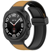 Silikonski pas Techsuit W056 za Samsung Galaxy Watch Ultra 47mm/Galaxy Watch Ultra 2 - rjav/črn