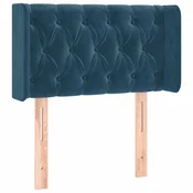 Vidaxl Vzglavje z ušesi temno modro 83x16x78/88 cm žamet