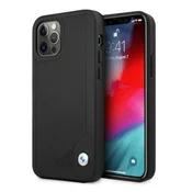 Bmw Ovitek BMW BMHCP12MRCDPK za iPhone 12/12 Pro 6.1 črn/črn trdi usnjen vtisnjen