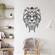 WallXpert metalni zidni ukras 5155, geometrijska glava lava, 32 x 45 cm, crni