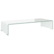 shumee Stojalo za TV/Računalniški Zaslon Belo Steklo 70x30x13 cm