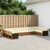 Setovi sofa s jastukom 10 pcs Cvrsto drvo akacije