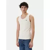 Lacoste Majica brez rokavov TH0030 Bela Slim Fit