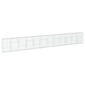 Vidaxl Gabionska košara s pokrovom 1200x50x150 cm pocinkano železo