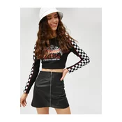 Koton Mini Skirt, Leather Look, Zip Detail