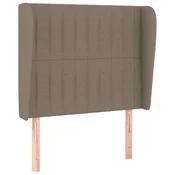 Vidaxl Vzglavje z ušesi taupe 93x23x118/128 cm blago