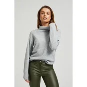 Womens turtleneck with long sleeves MOODO - gray
