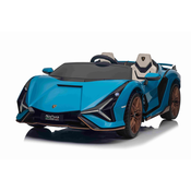 Beneo Elektricni automobil Lamborghini Sian 4X4, plavi, 12V, 2,4 GHz daljinski upravljac, USB / AUX ulaz, Bluetooth, ovjes, vrata s vertikalnim otvaranjem, mekani EVA kotaci, LED svjetla, ORIGINALNA licenca