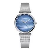 Ženski adriatica milano swarovski plavi srebrni modni rucni sat sa srebrnim pancir kaišem ( a3712.514bq )