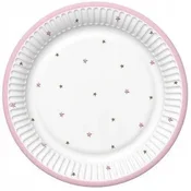 Papirnati krožniki Zvezdice Roza 23 cm 8 kosov.