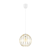 Luster na sajli MATT 1xE27/60W/230V bela/zlatna