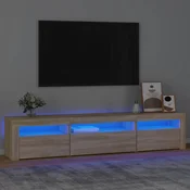 TV ormaric s LED svjetlima boja hrasta sonome 195x35x40 cm