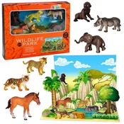 Set figuric divjih živali Leopard Tiger Slon Konj Park 3D Tabla