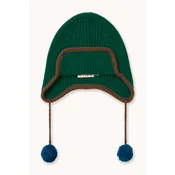 Tinycottons kapa otroška volnenka POMPOM EARFLAP BEANIE
