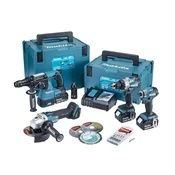 Makita Akumulatorski set (DHP489 + DGA504 + DHR243 + DTD173) - DLX4195JX1
