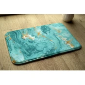 tulup.si Kopalniške preproge Turkizni marmor 90x60 cm Bela in siva