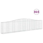 Vidaxl Obokane gabion košare 15 kosov 400x30x80/100 cm cinkano železo