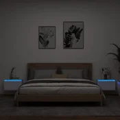 Vidaxl vidaXL Stenske nočne omarice z LED osvetlitvijo, komplet 2 kosov, bele