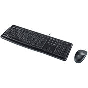 Logitech MK120 Desktop Žičana tastatura, QWERTY standard, Crna