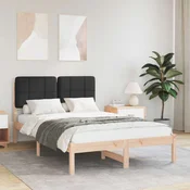 vidaXL Posteljni okvir z oblazinjenim vzglavjem Črna 120 x 200 cm