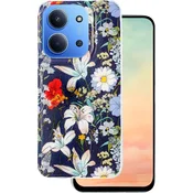 Ovitek Glow za Xiaomi Redmi 15 4G/5G, vzorec rože - modra