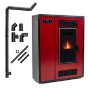 THUNDER Peč na pelete 12 kW – jeklena koza, Wi-Fi, termostat, komplet cevi THUNDER ARIA-RED, (5000099265)
